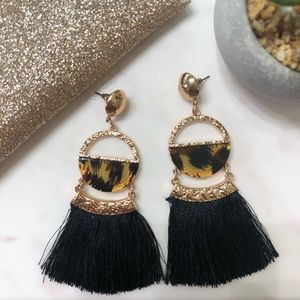 4/$16 Black Tassel Earrings